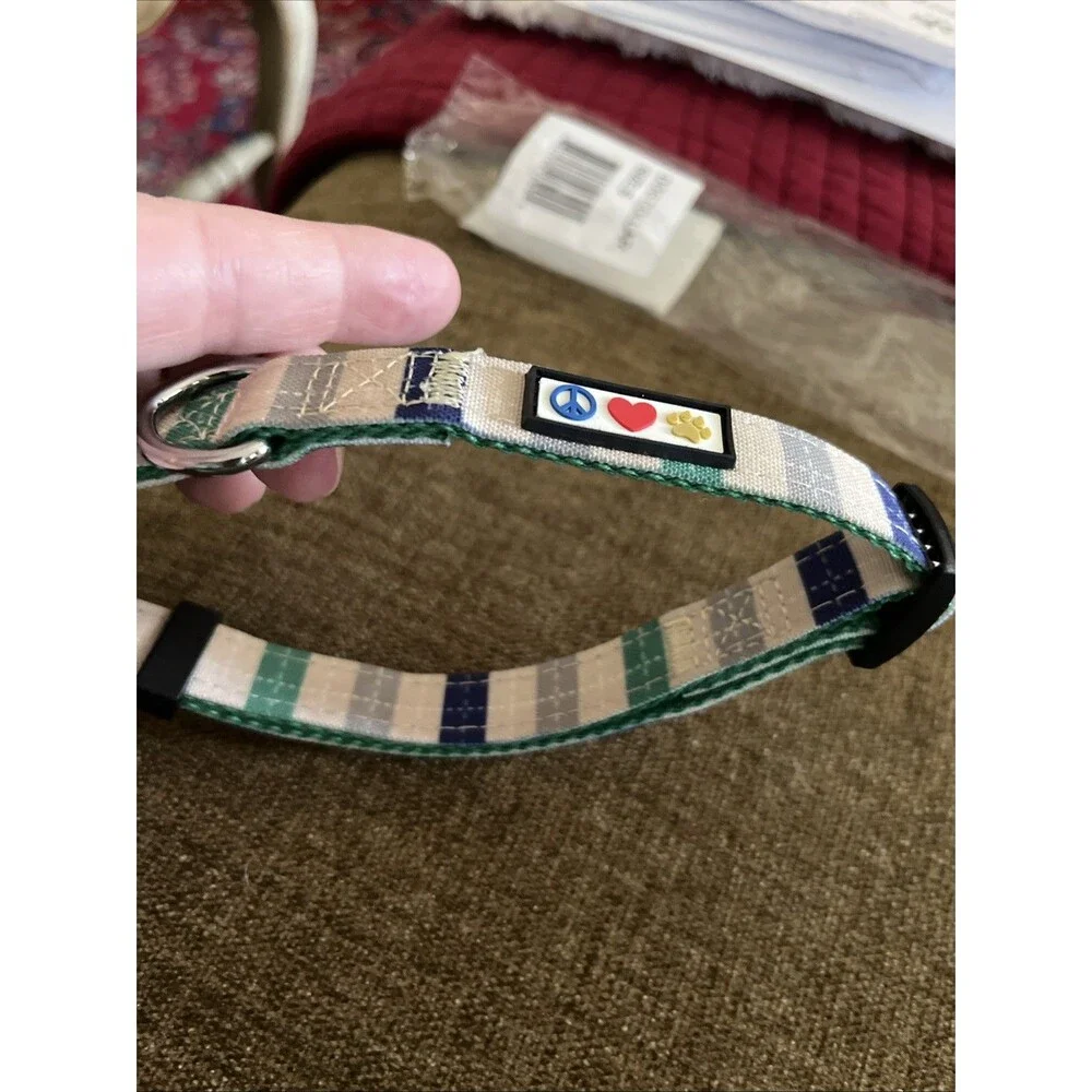 Pawtitas Plaid Dog/Cat Collar Puppies High Visibility with Bands Small